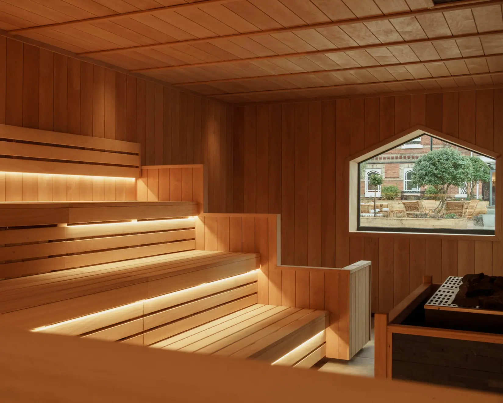 An image of one of the sauna rooms at Eden Hall