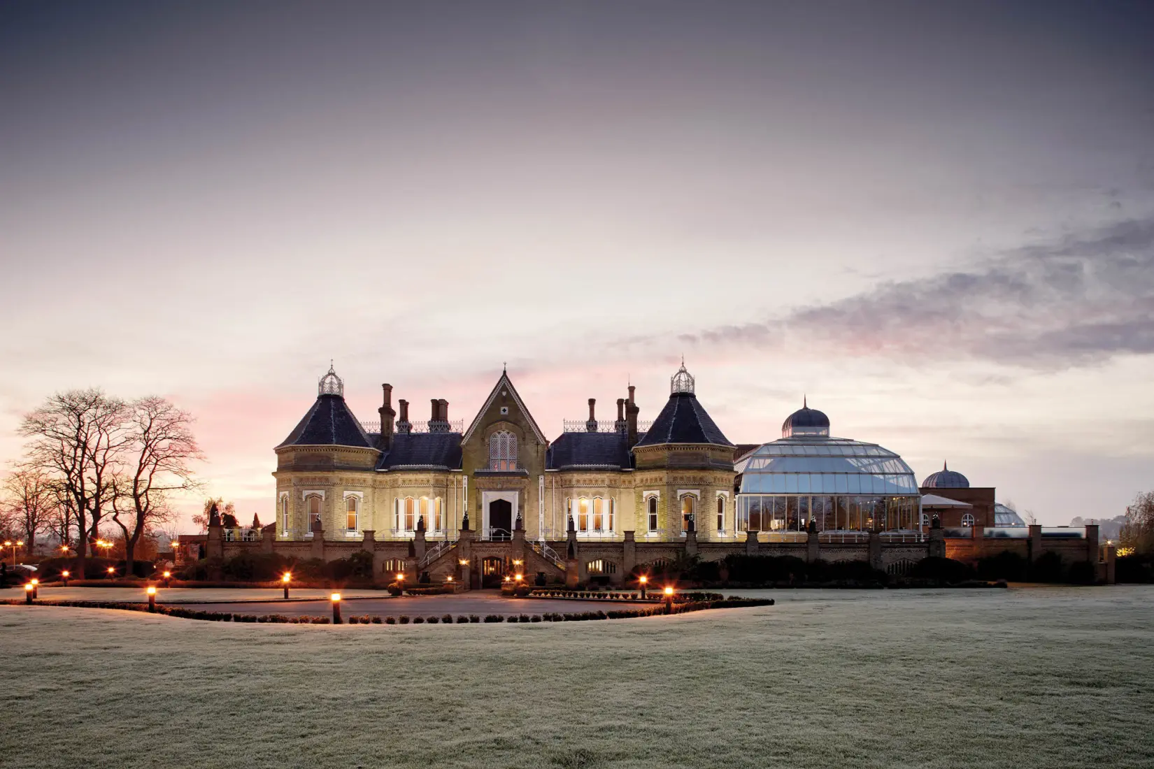An image of the exterior of Eden hall on a frosty morning