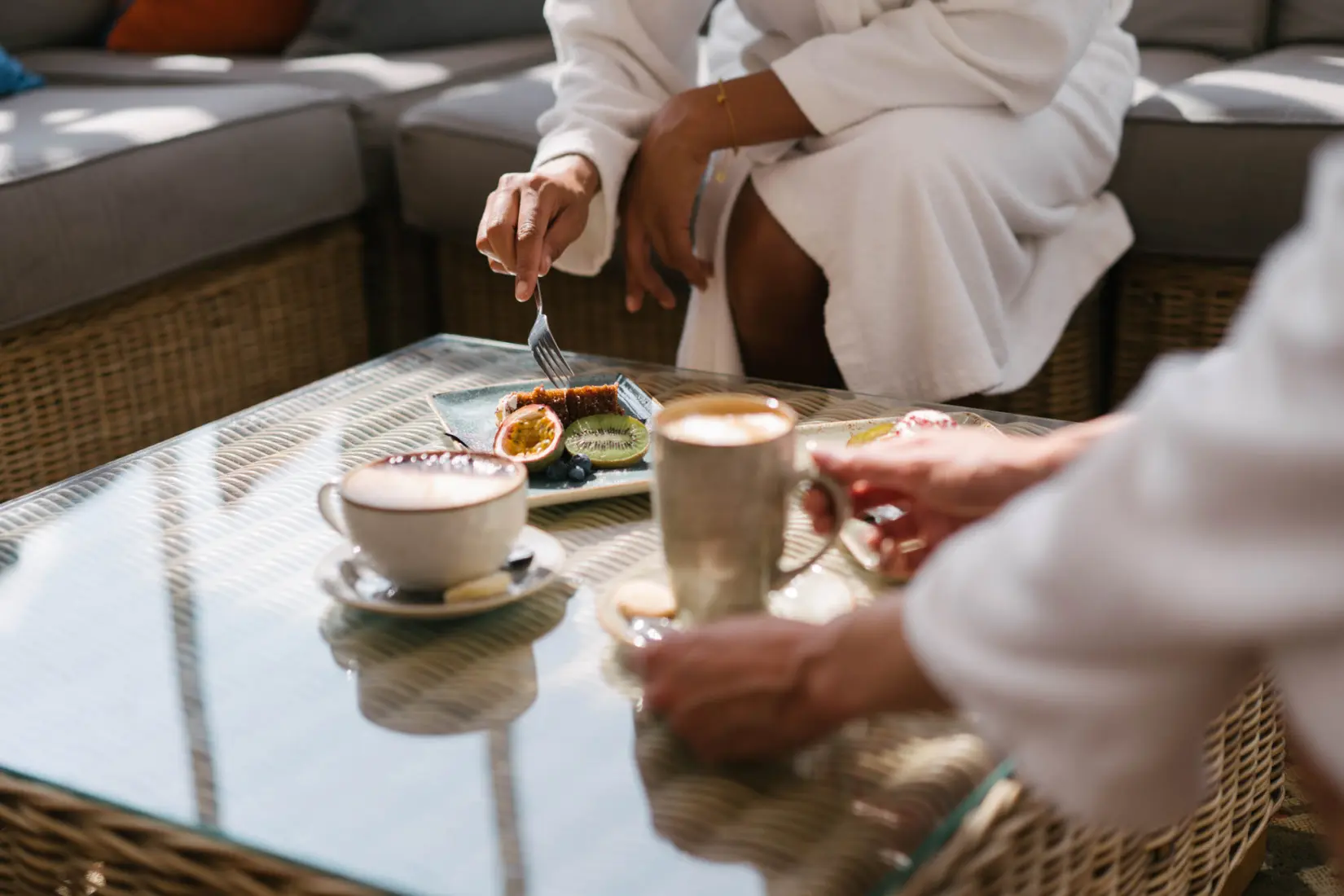 An image of desserts and coffees at Eden Hall