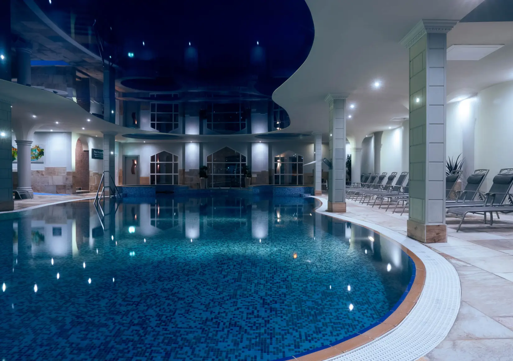An image of one of the indoor pools at Eden Hall