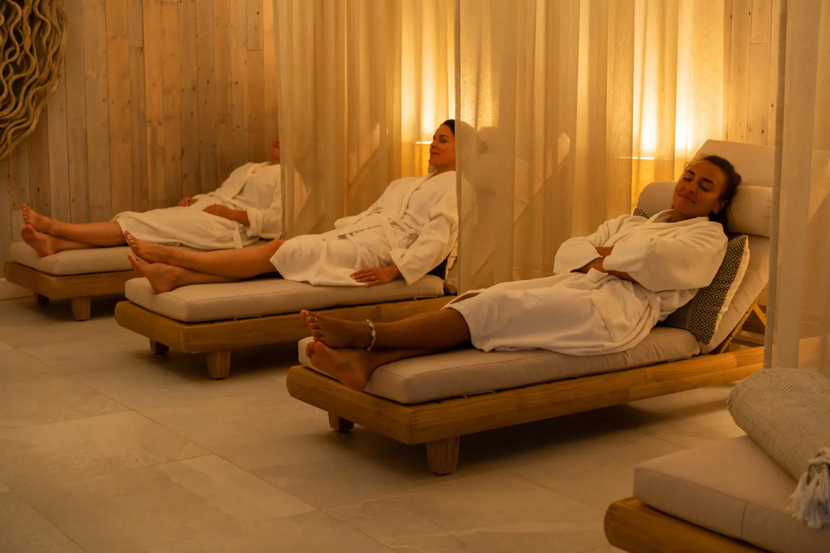 An image of women on the spa beds at Eden Hall
