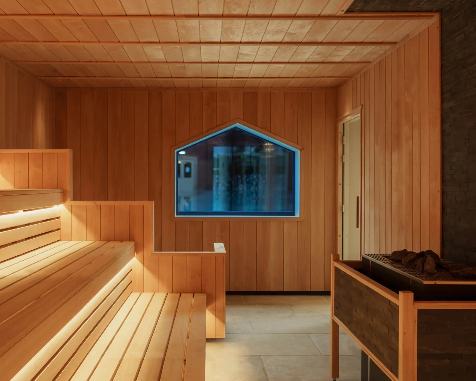 An image of one of the sauna rooms at Eden Hall