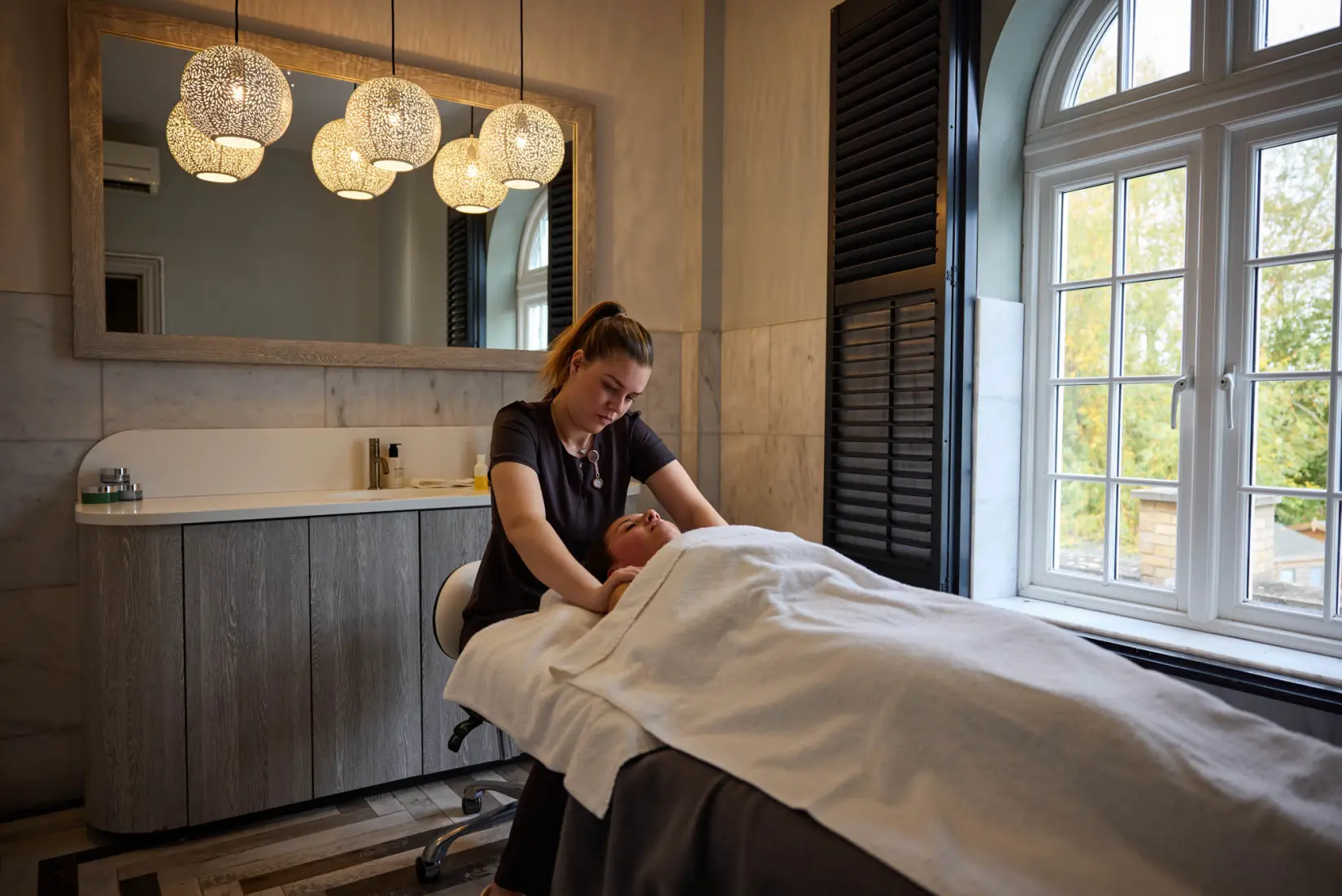 An image of a massage treatment at Eden Hall