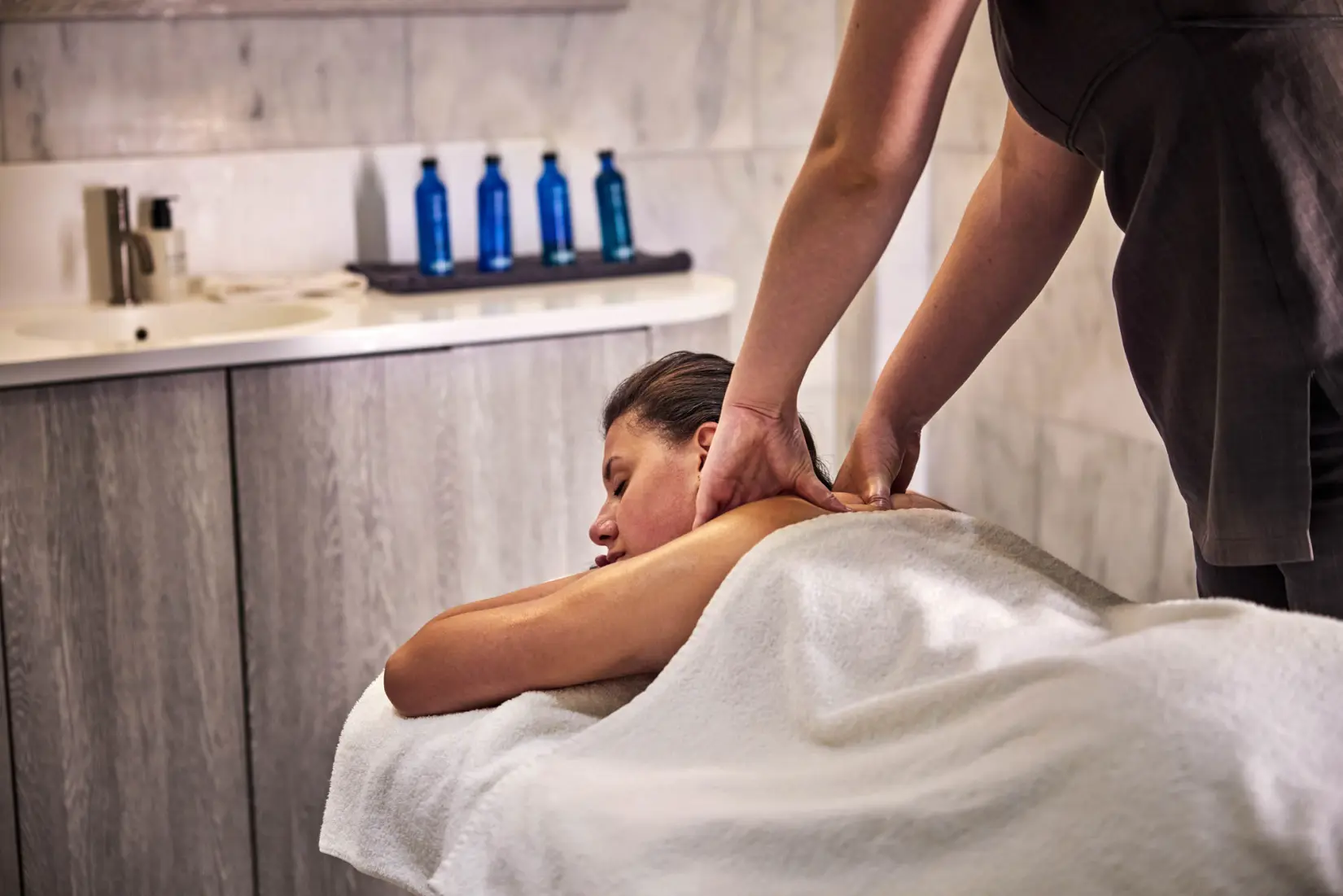An image of a massage treatment at Eden Hall