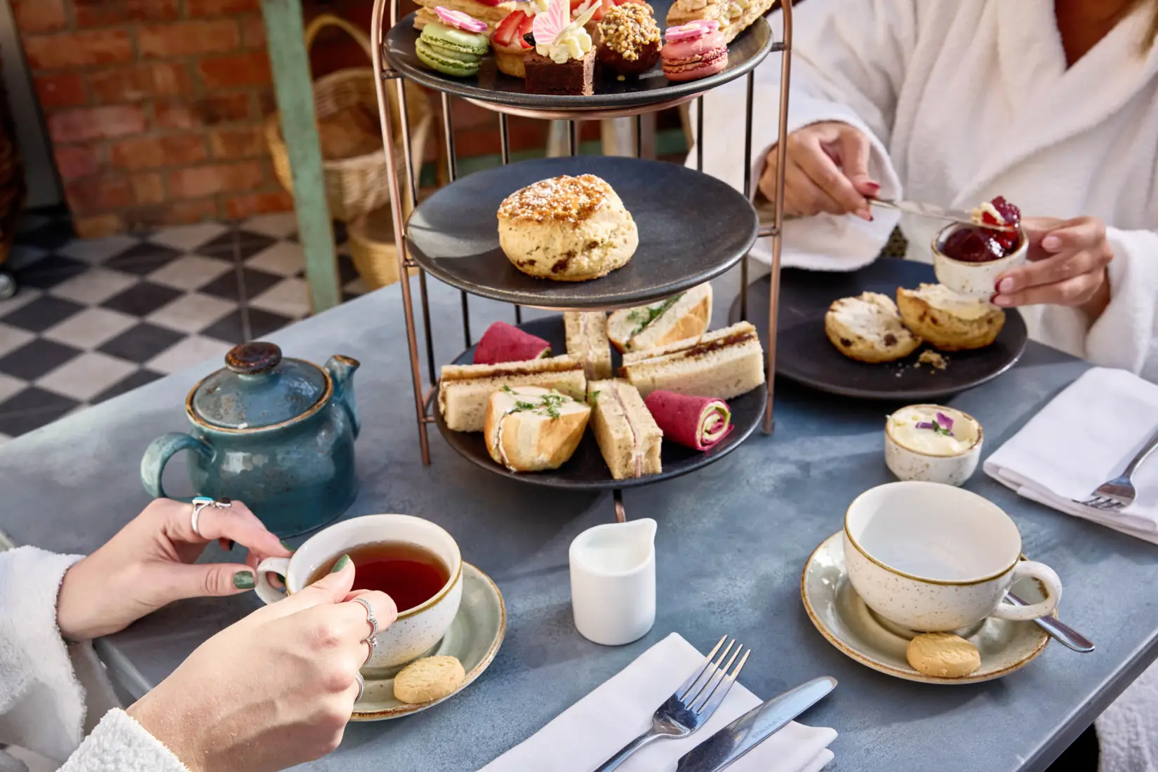 An image of a afternoon tea set at Eden Hall