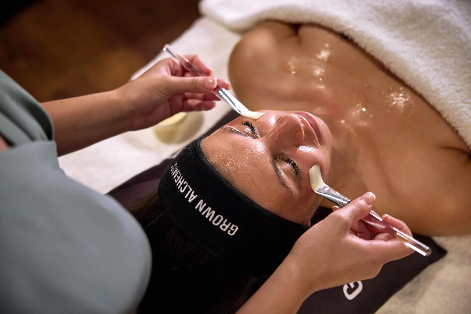 An image of a facial spa treatment at Eden Hall