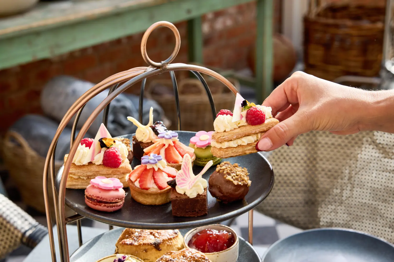 An image of a afternoon tea set at Eden Hall