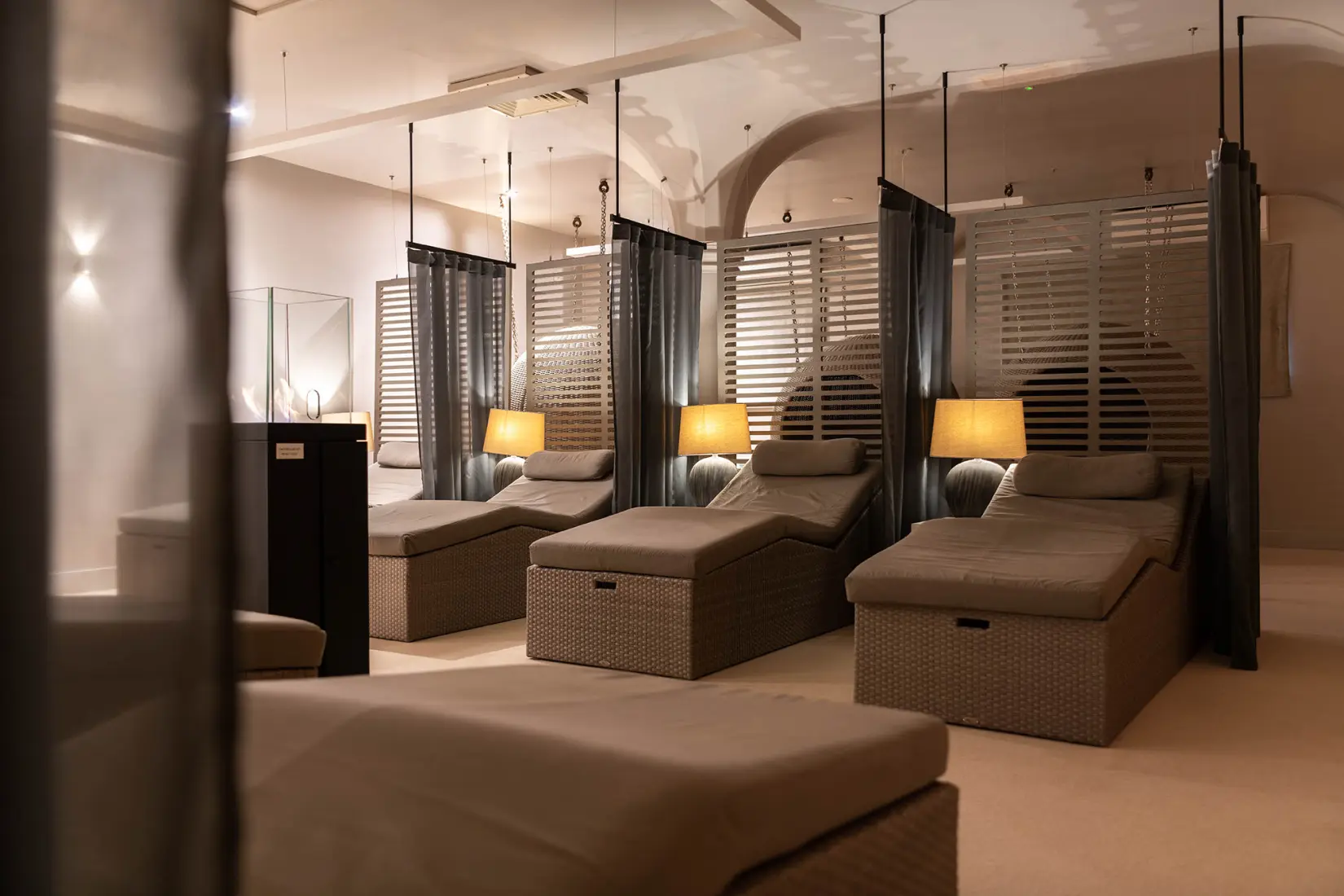 An image of some of the spa beds at Eden Hall