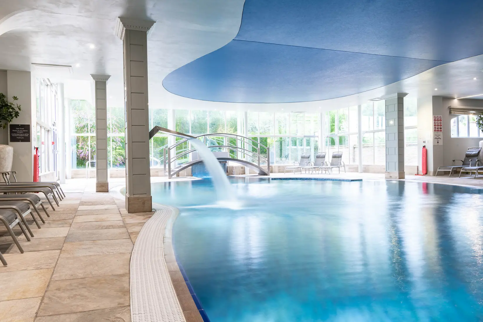 An image of one of the indoor pools at Eden Hall