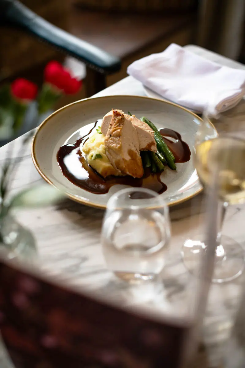 An image of one of the meals at Eden Hall