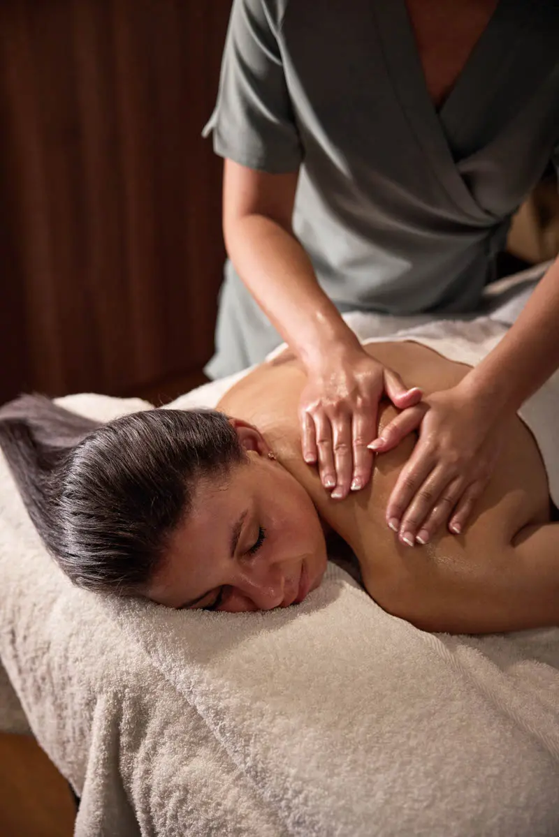 An image of a back massage treatment at Eden Hall