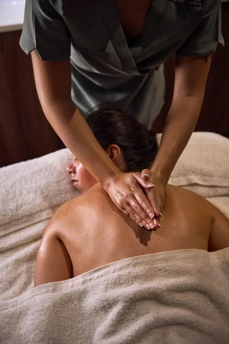 An image of a spa back massage at Eden Hall