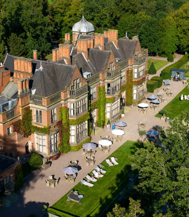 An image of the exterior at Hoar Cross Hall