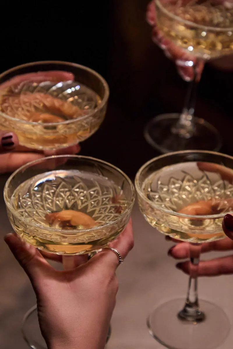 An image of Christmas cocktails at Hoar Cross Hall