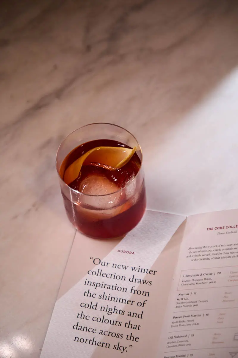 An image of a Christmas cocktail at Hoar Cross Hall