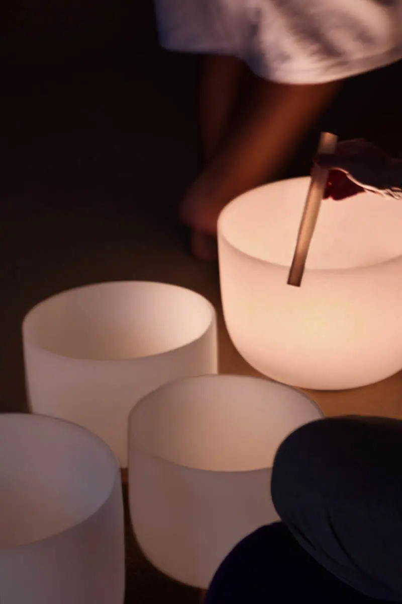 An image of sound baths at the slumber lounge at Eden Hall