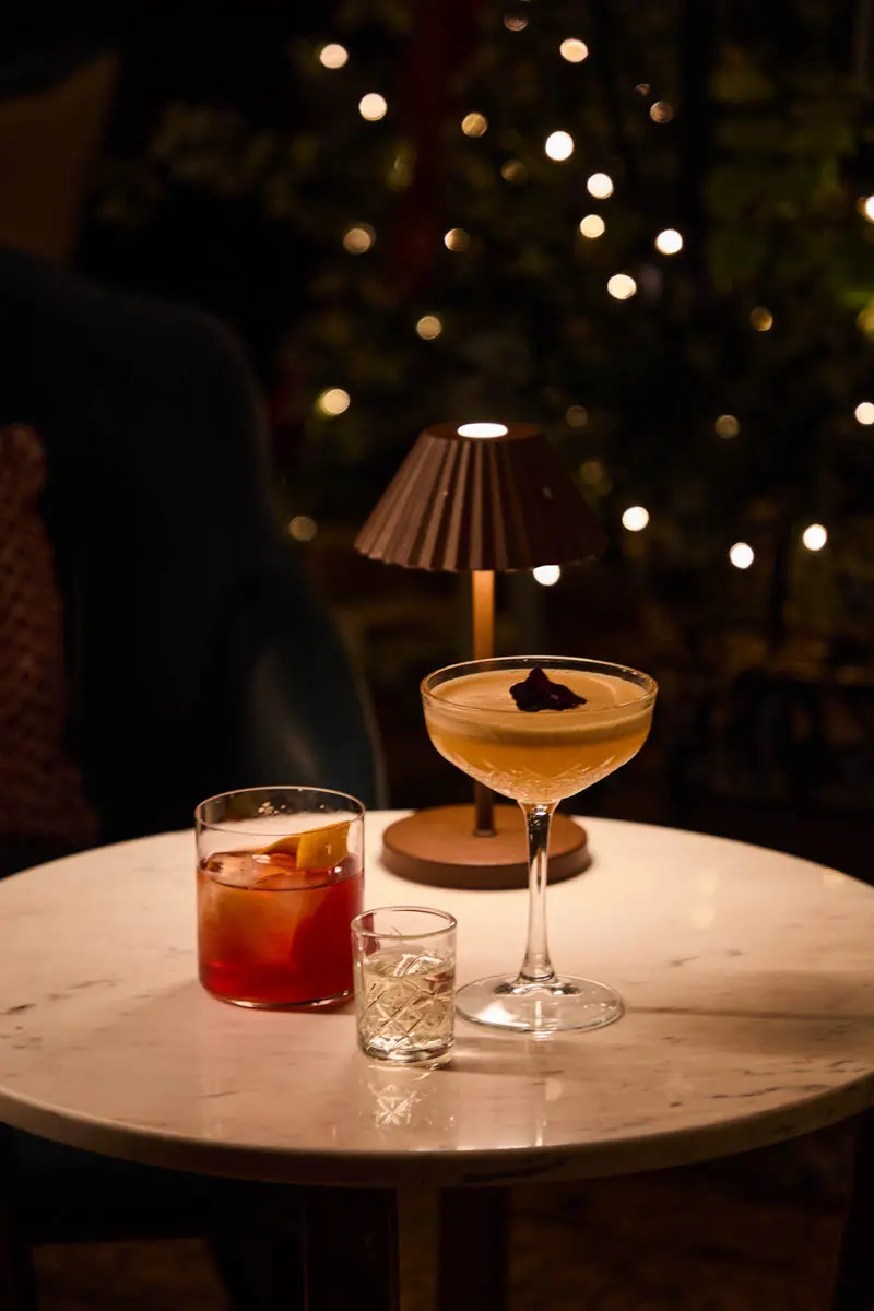 An image of Christmas cocktails at Hoar Cross Hall