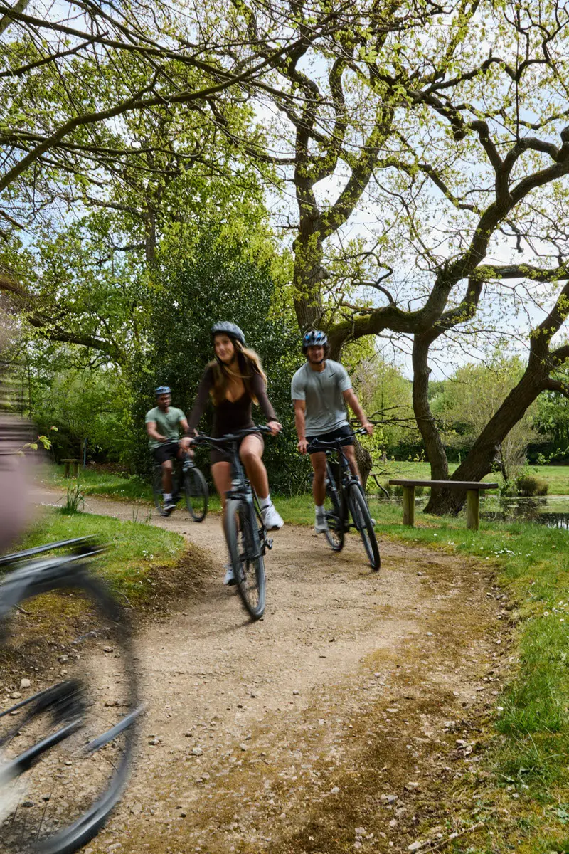 An image of cyclists at Hoar Cross Hall