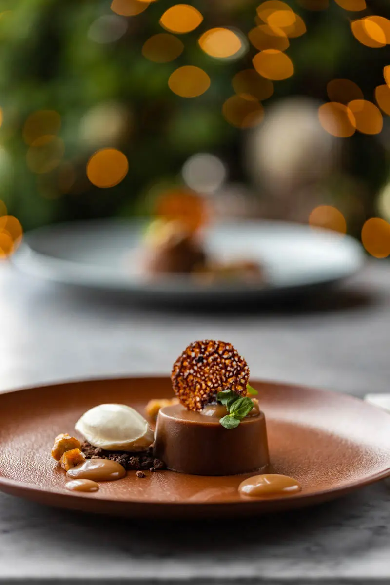 An image of a Christmas dessert at Hoar Cross Hall