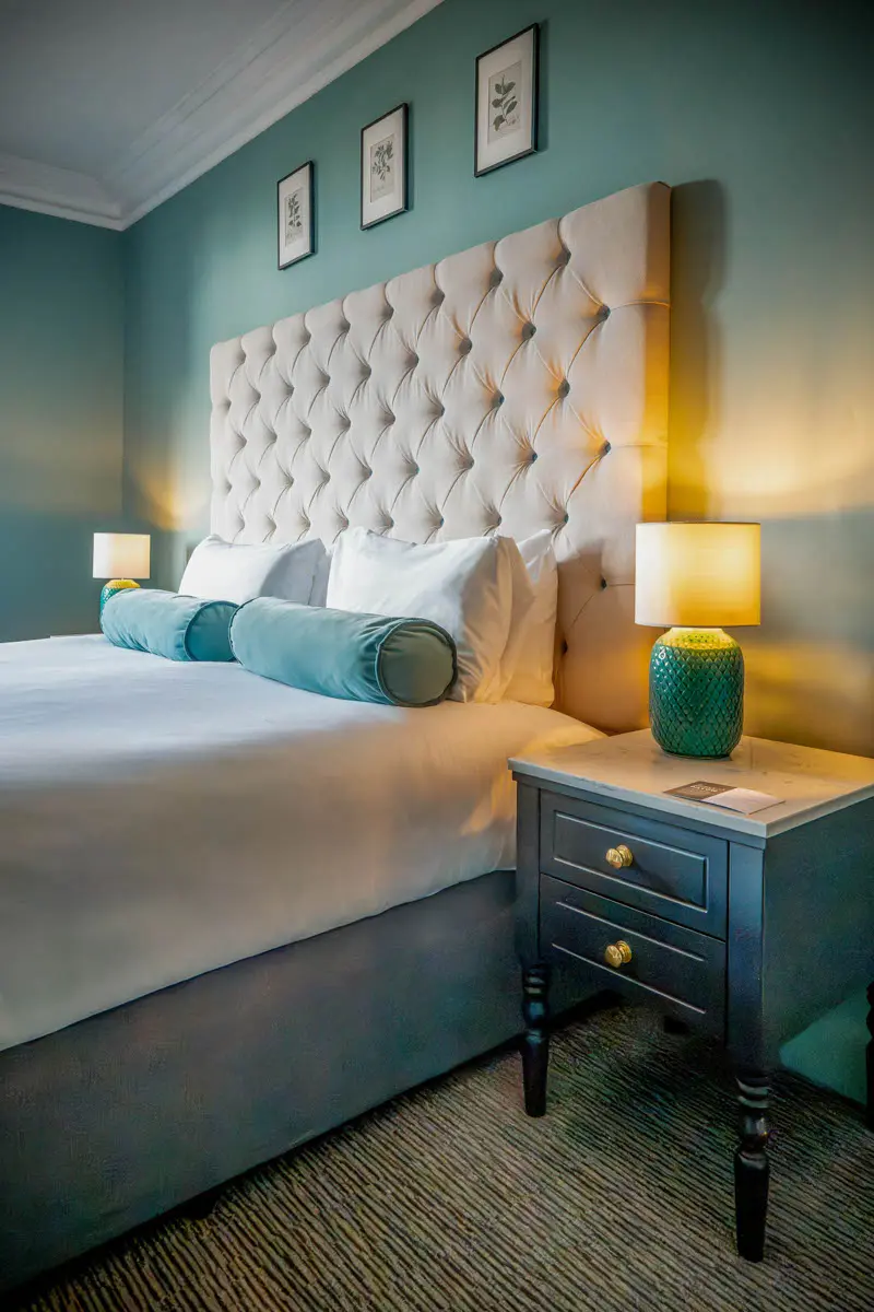 An image of one of the bedrooms at Hoar Cross Hall