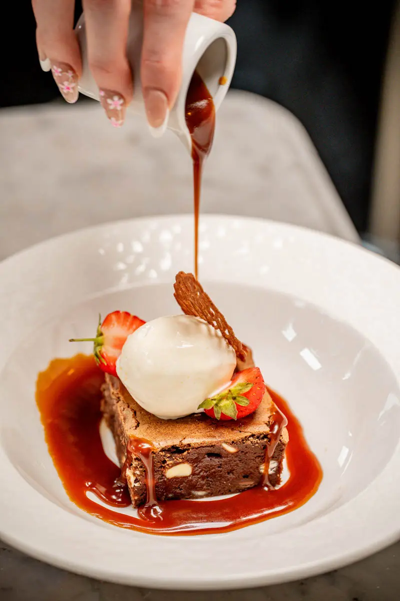 An image of a dessert at Hoar Cross Hall