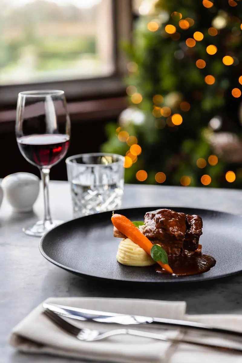 An image of one of the Christmas meals at Hoar Cross Hall