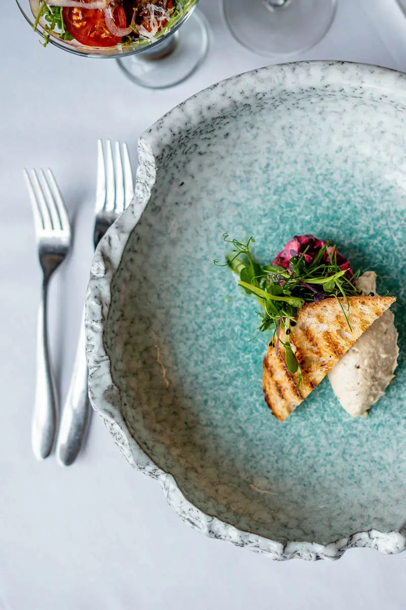 An image of a meal at Hoar Cross Hall