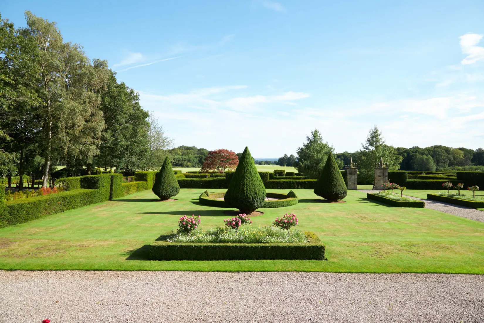 An image of the gardens at Hoar Cross Hall