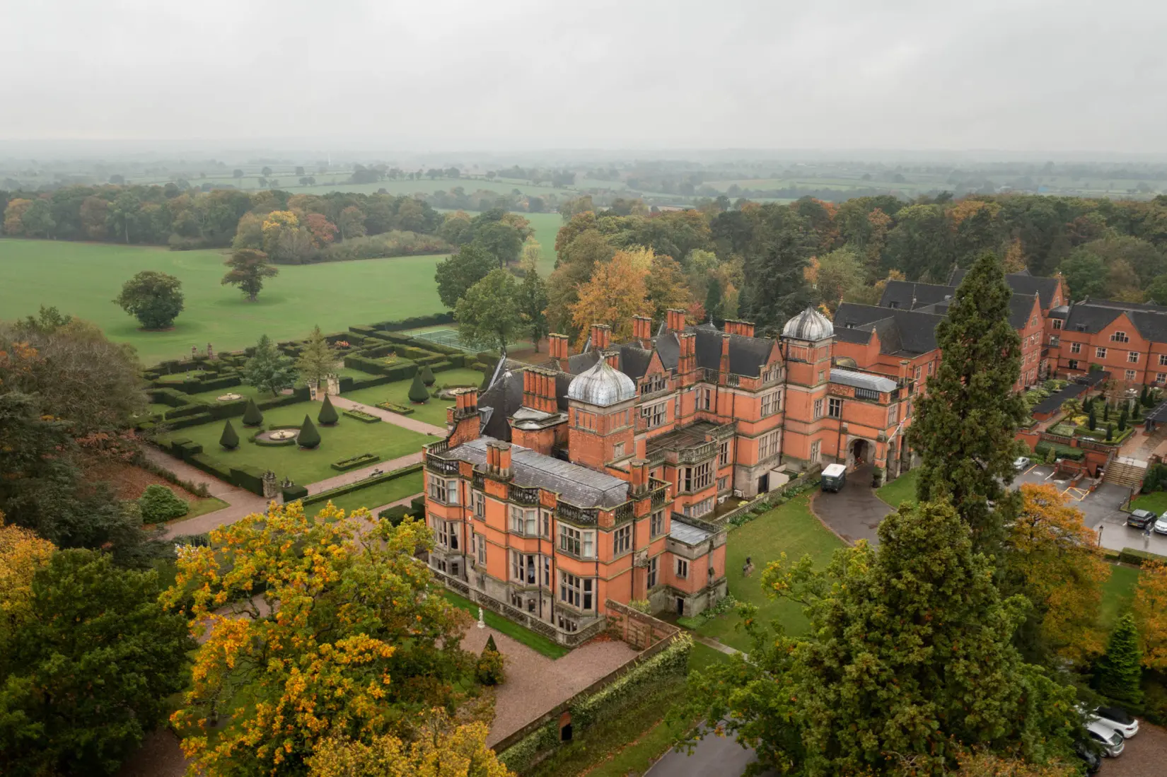 An image of the exterior at Hoar Cross Hall