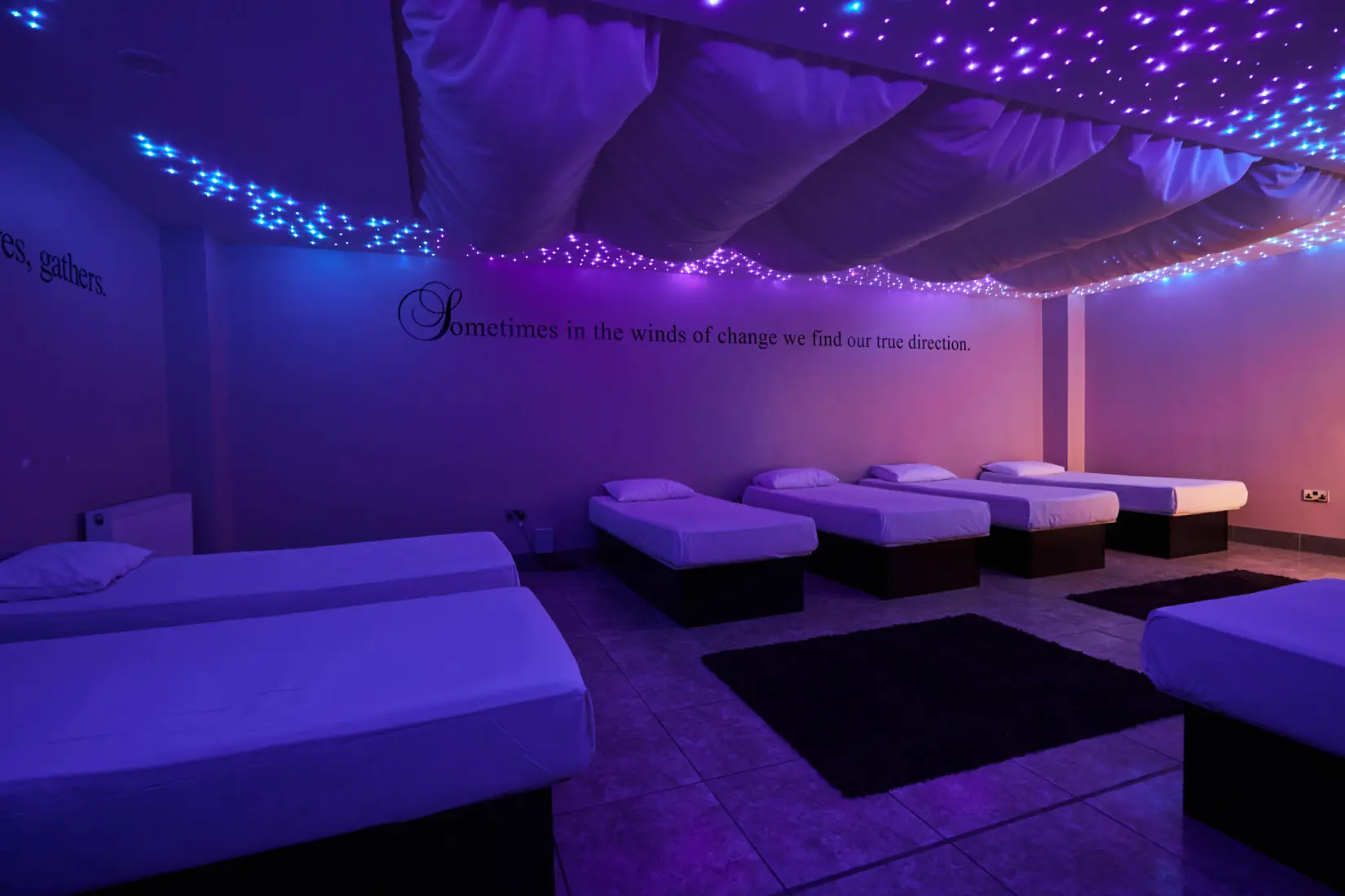 An image of meditation beds at Hoar Cross Hall