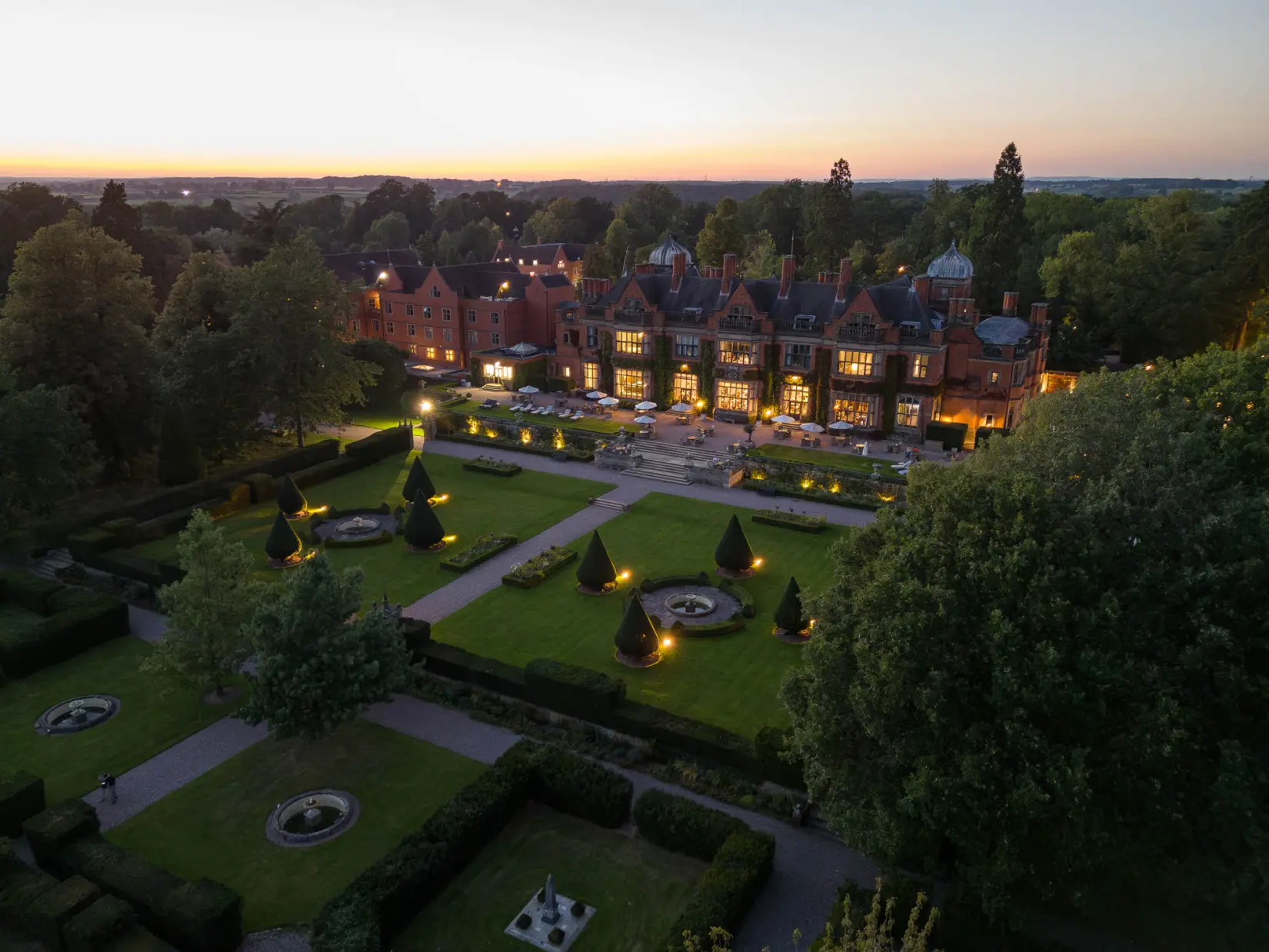 An image of the exterior at Hoar Cross Hall