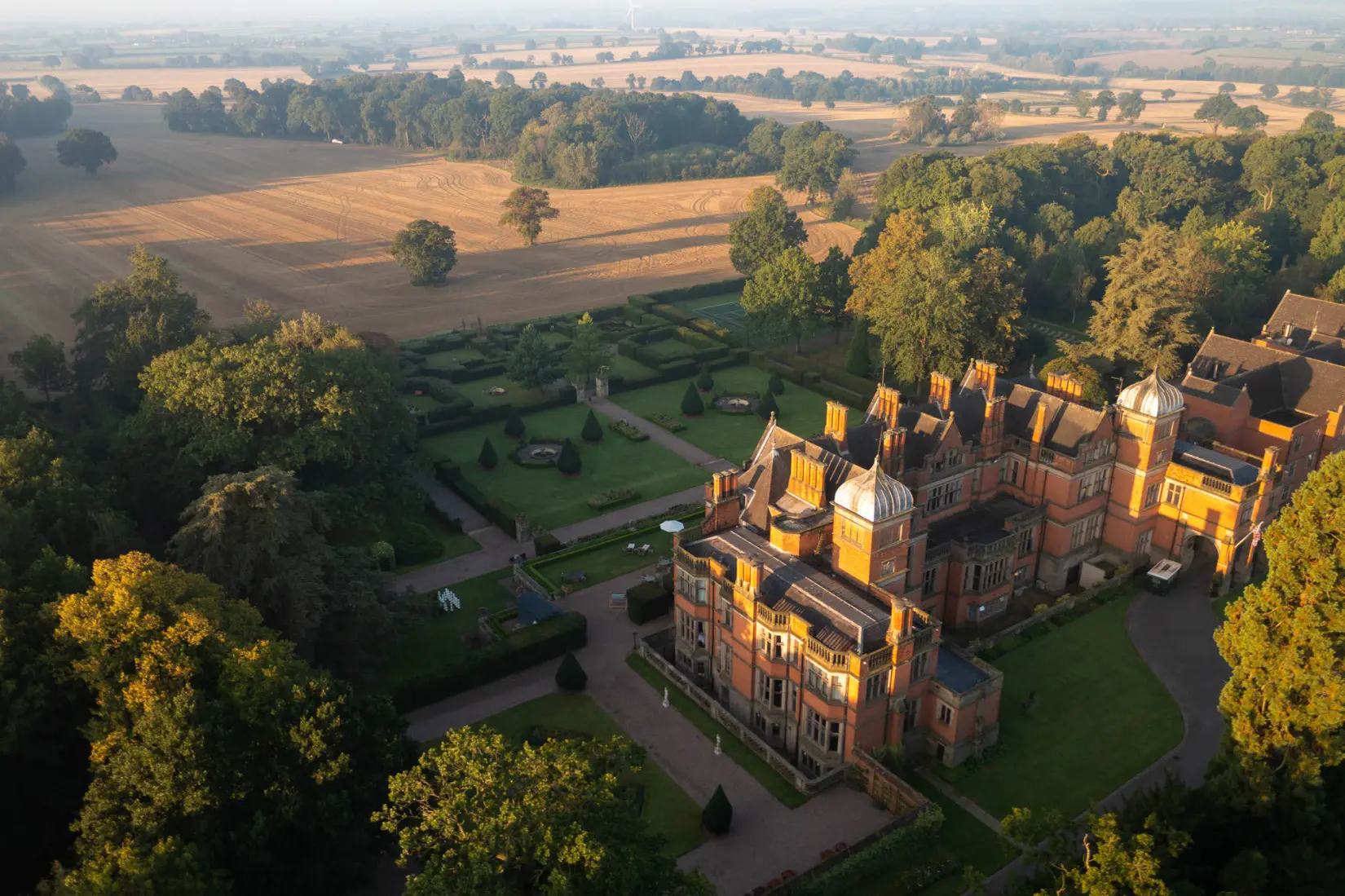 An image of the exterior at Hoar Cross Hall