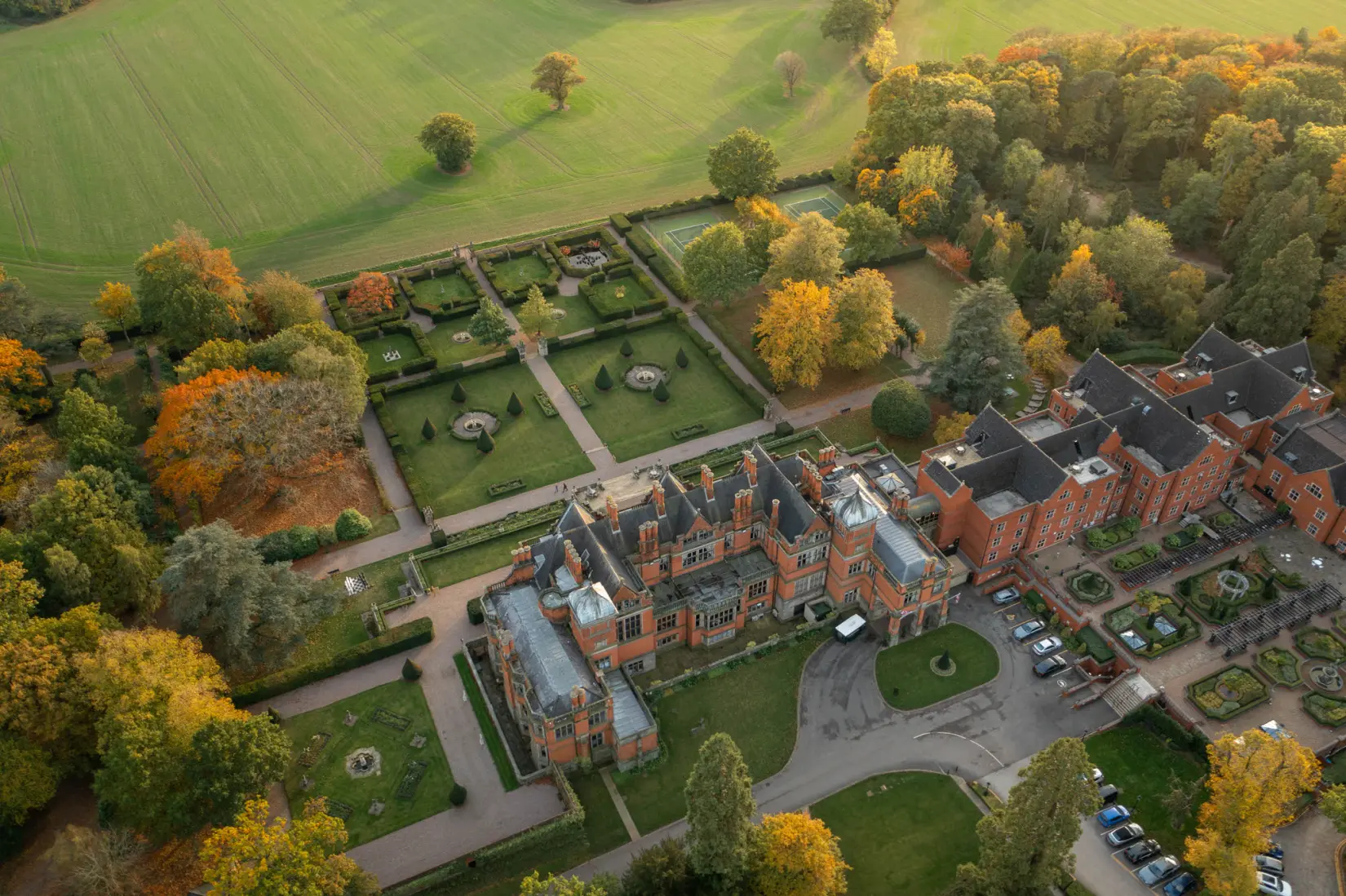 An image of the exterior at Hoar Cross Hall