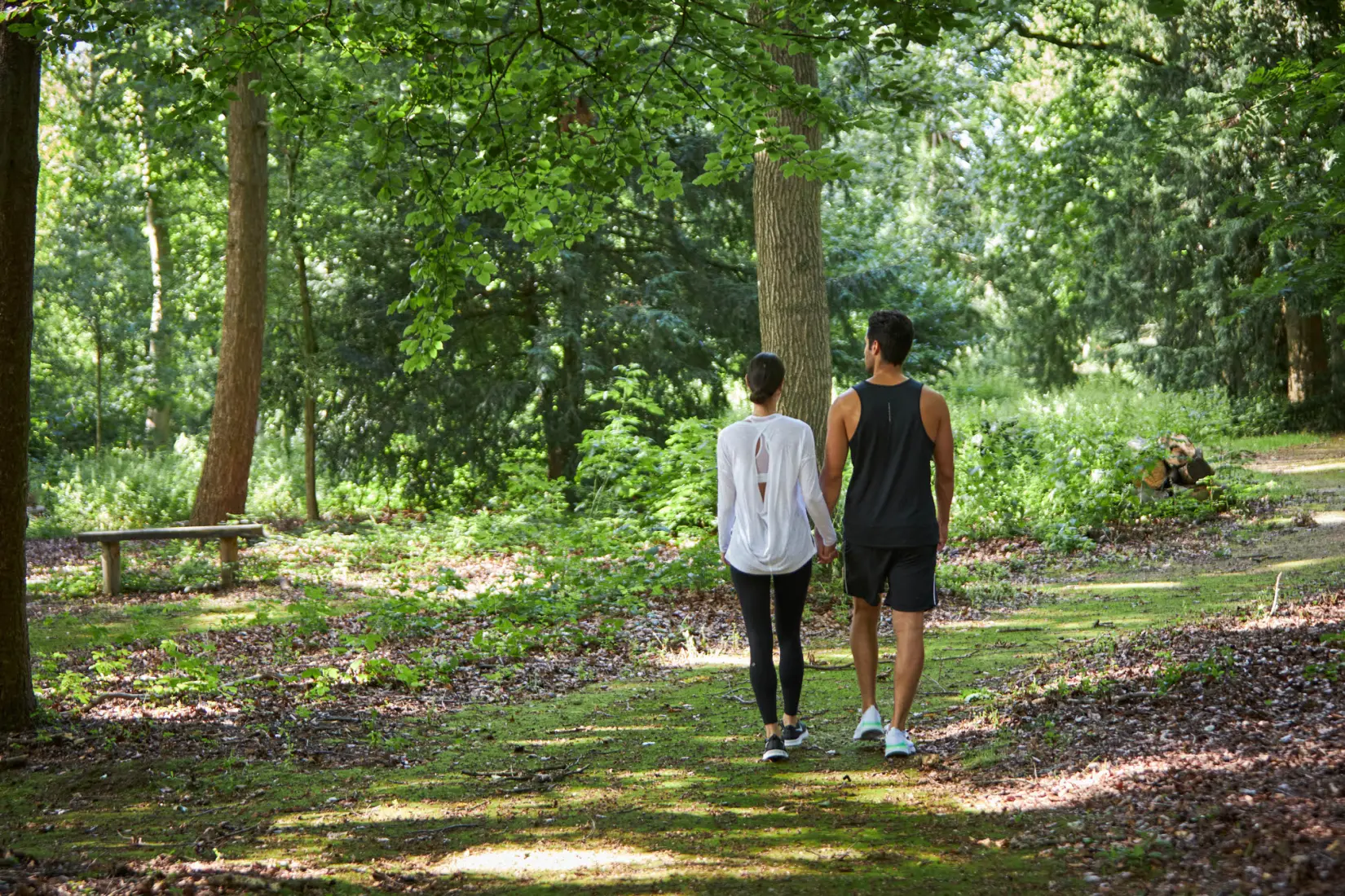 An image of couple in running gear outside at Hoar Cross Hall