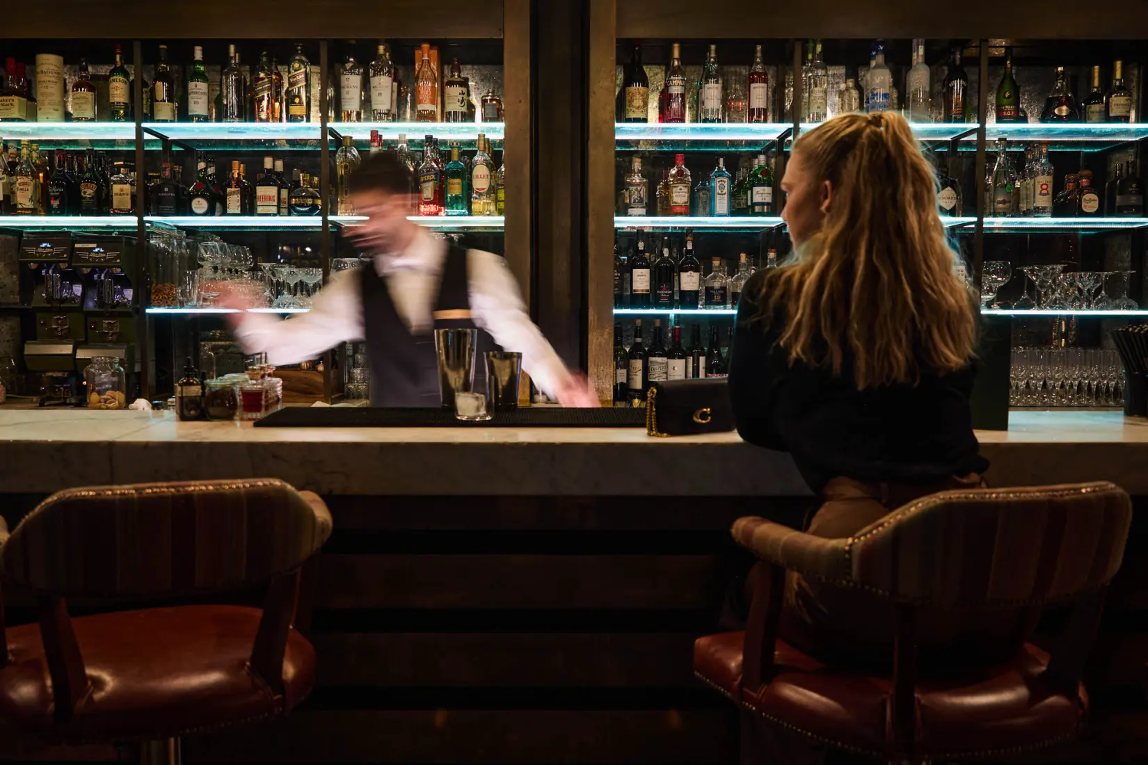 An image of the cocktail bar at Hoar Cross Hall