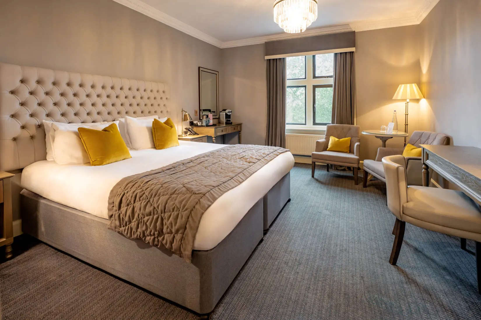 An image of one of the rooms at Hoar Cross Hall