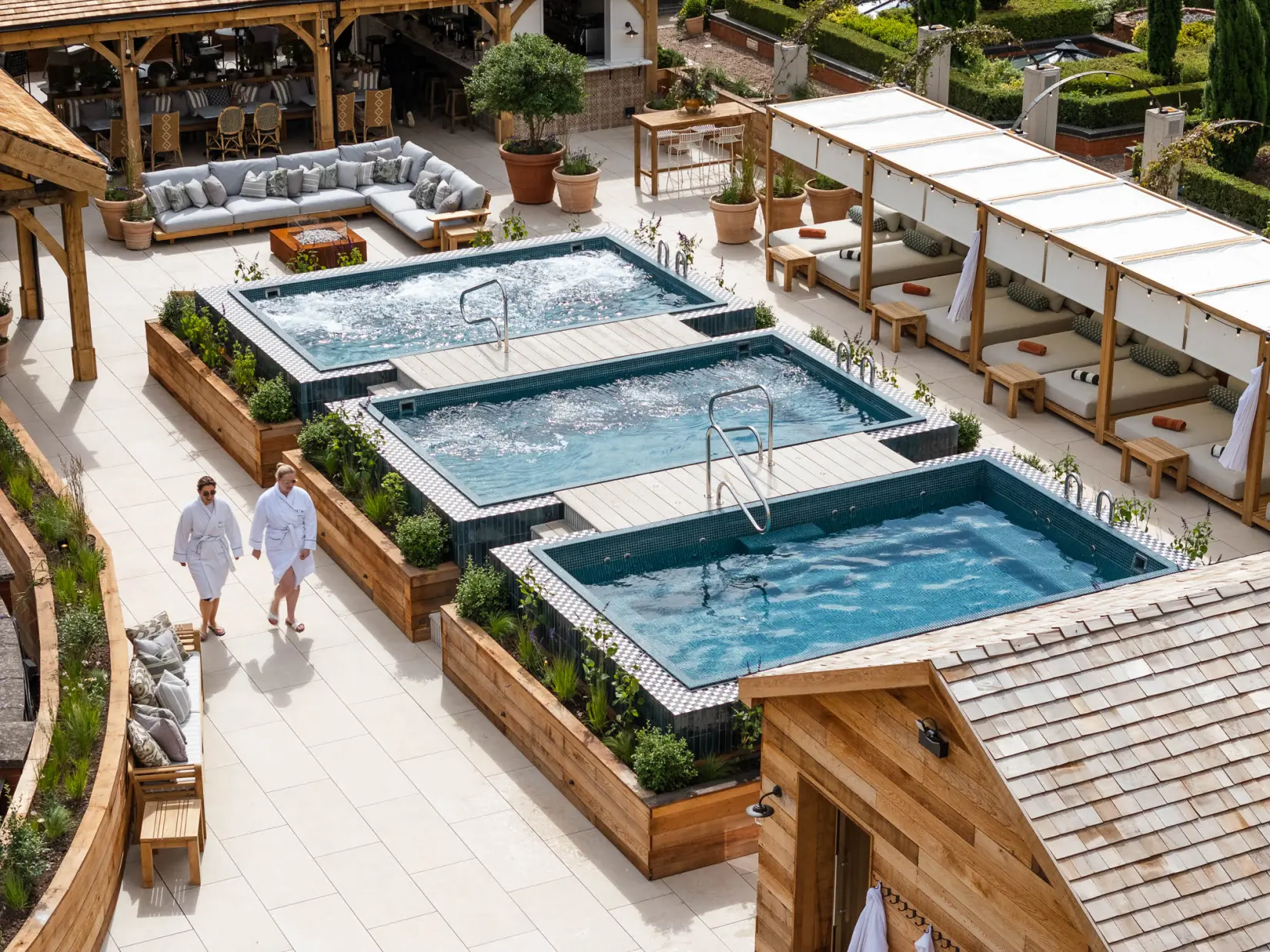 An image of the terrace at Hoar Cross Hall