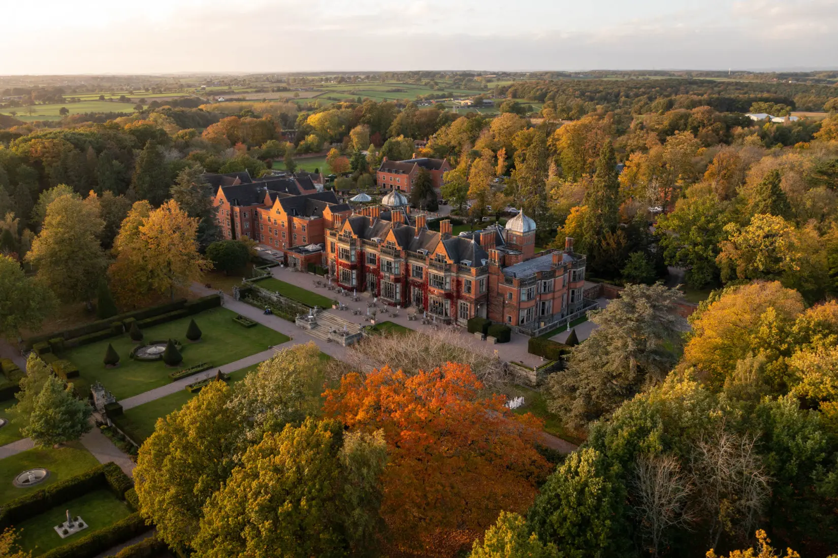 An image of the exterior at Hoar Cross Hall