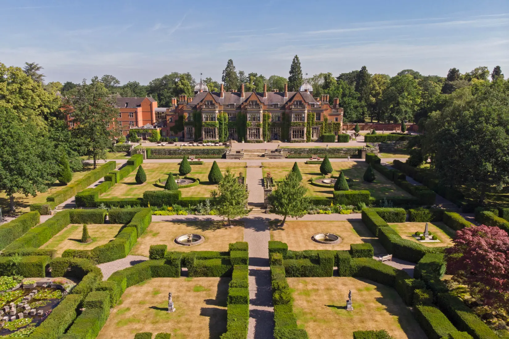 An image of the exterior at Hoar Cross Hall