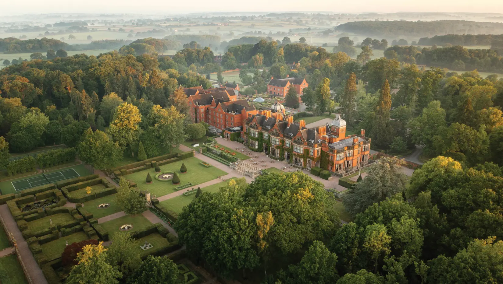 An image of the exterior at Hoar Cross Hall