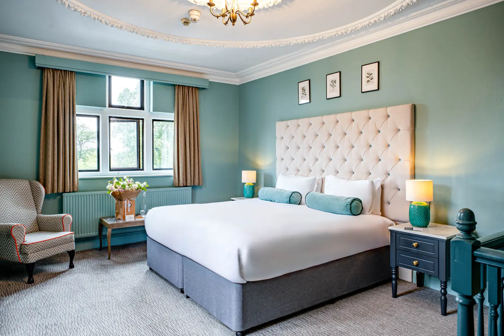 An image of one of the rooms at Hoar Cross Hall