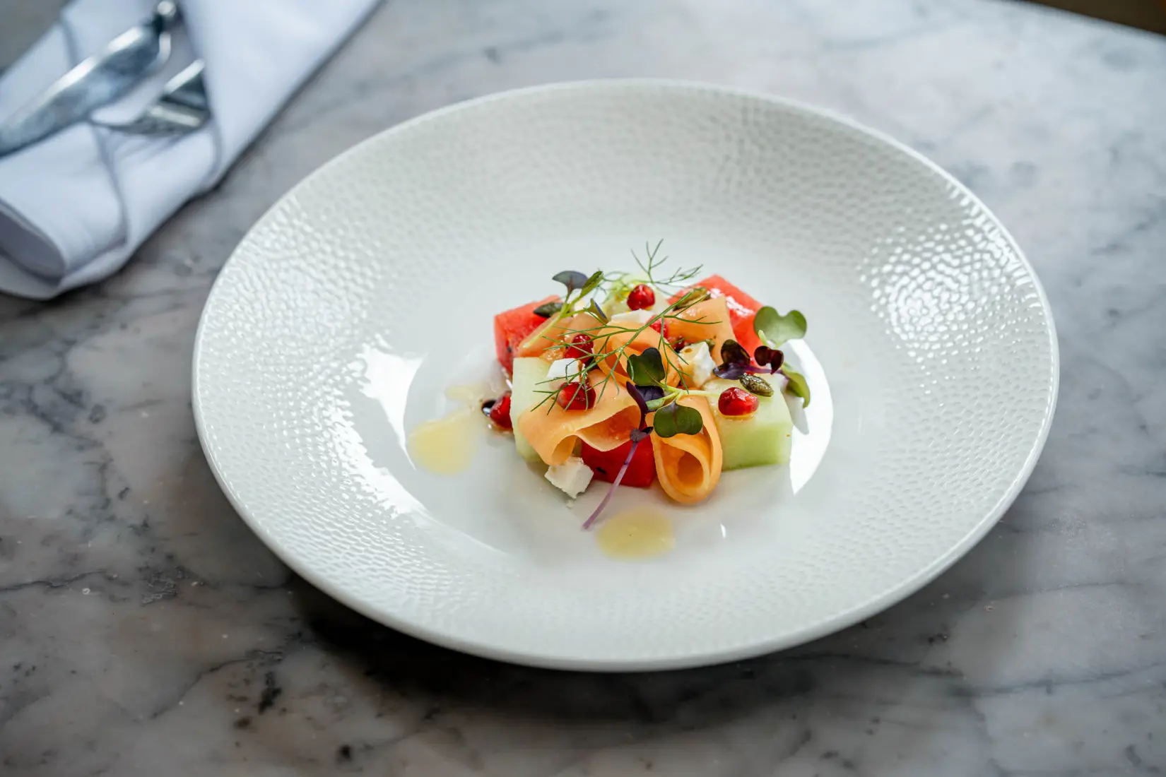 An image of a meal at Hoar Cross Hall