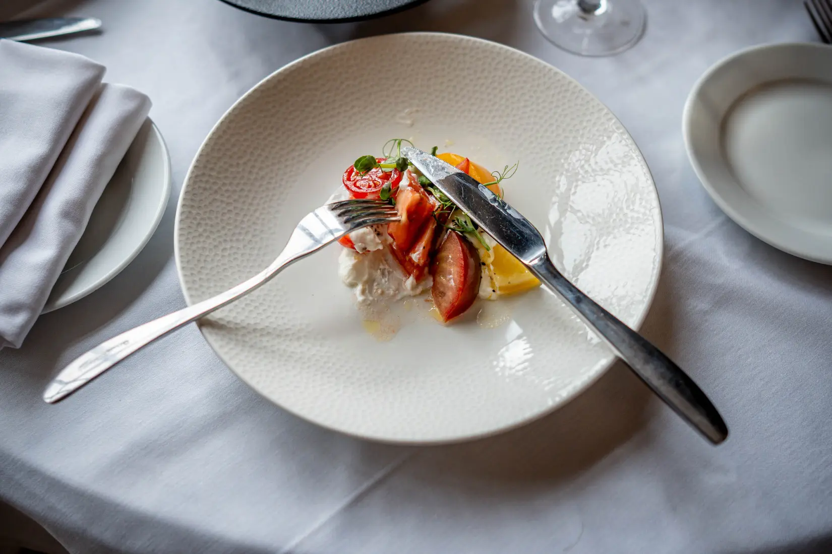 An image of a meal at Hoar Cross Hall