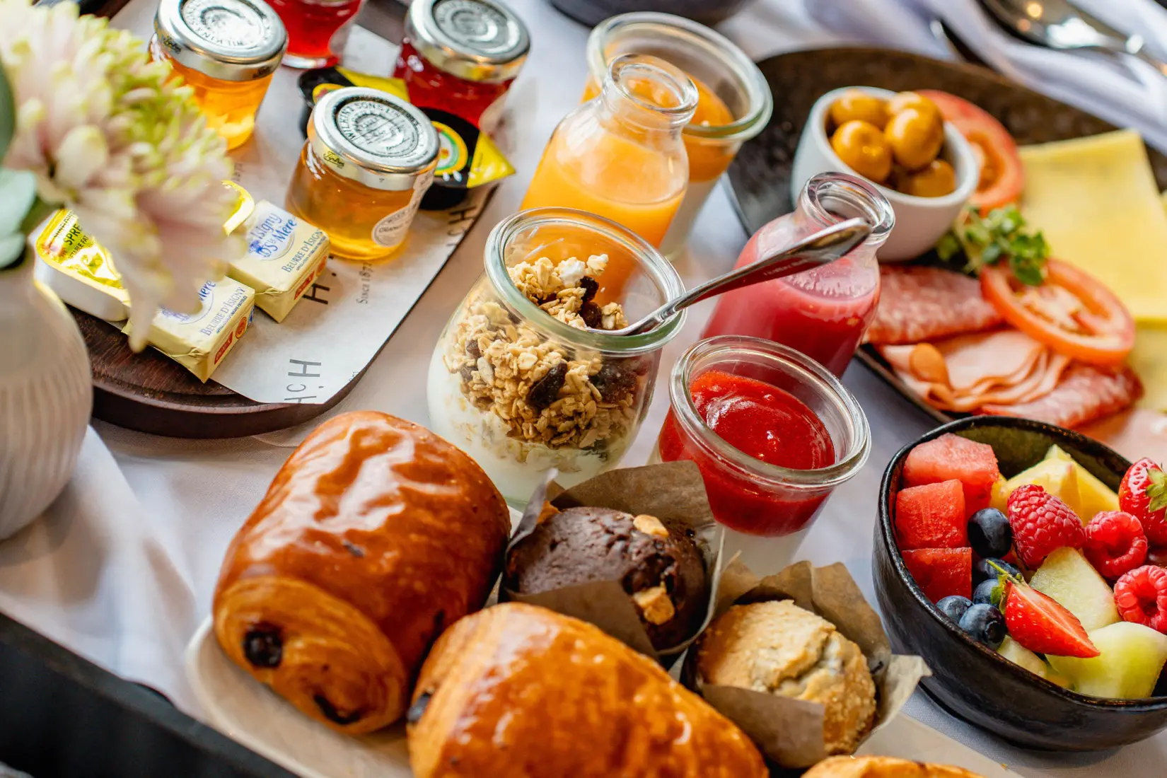 An image of one of the breakfasts in a room at Hoar Cross Hall