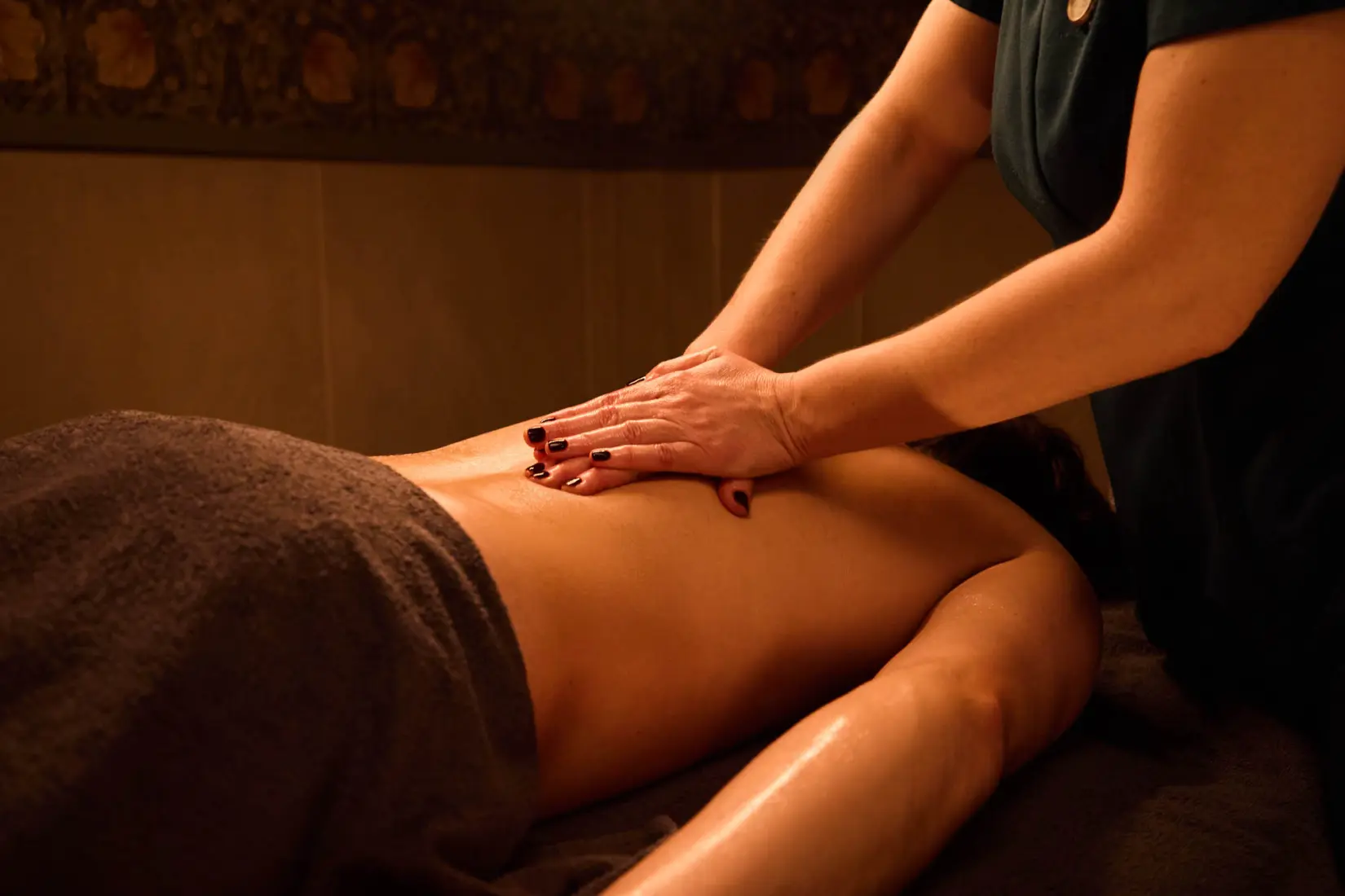 An image of a back massage at Hoar Cross Hall
