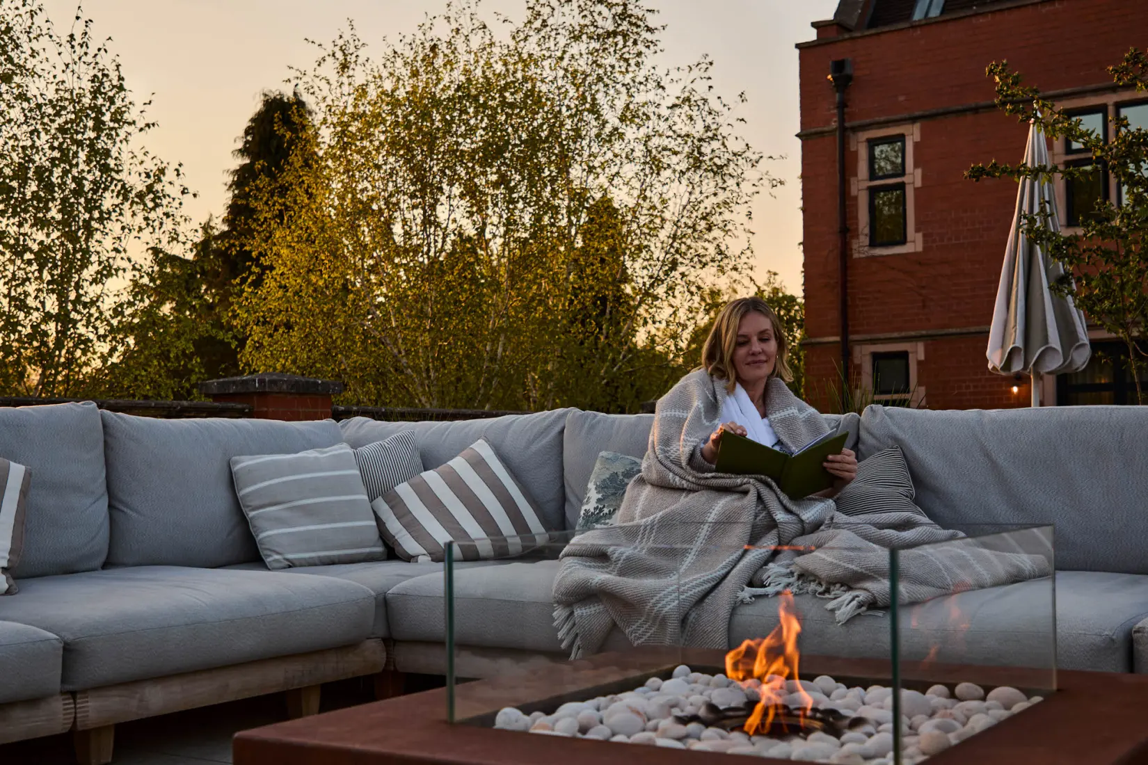 An image of spa terrace seating at Hoar Cross Hall