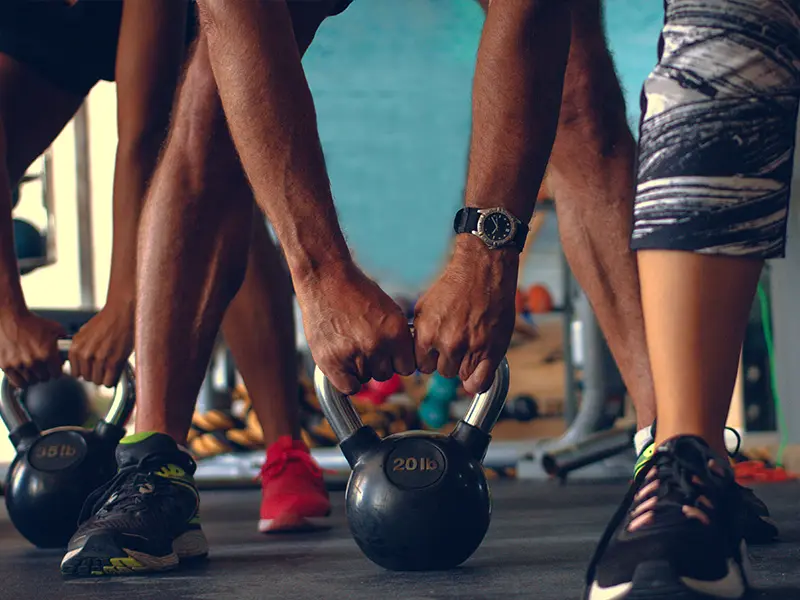 Kettlebell workouts at Hoar Cross Hall