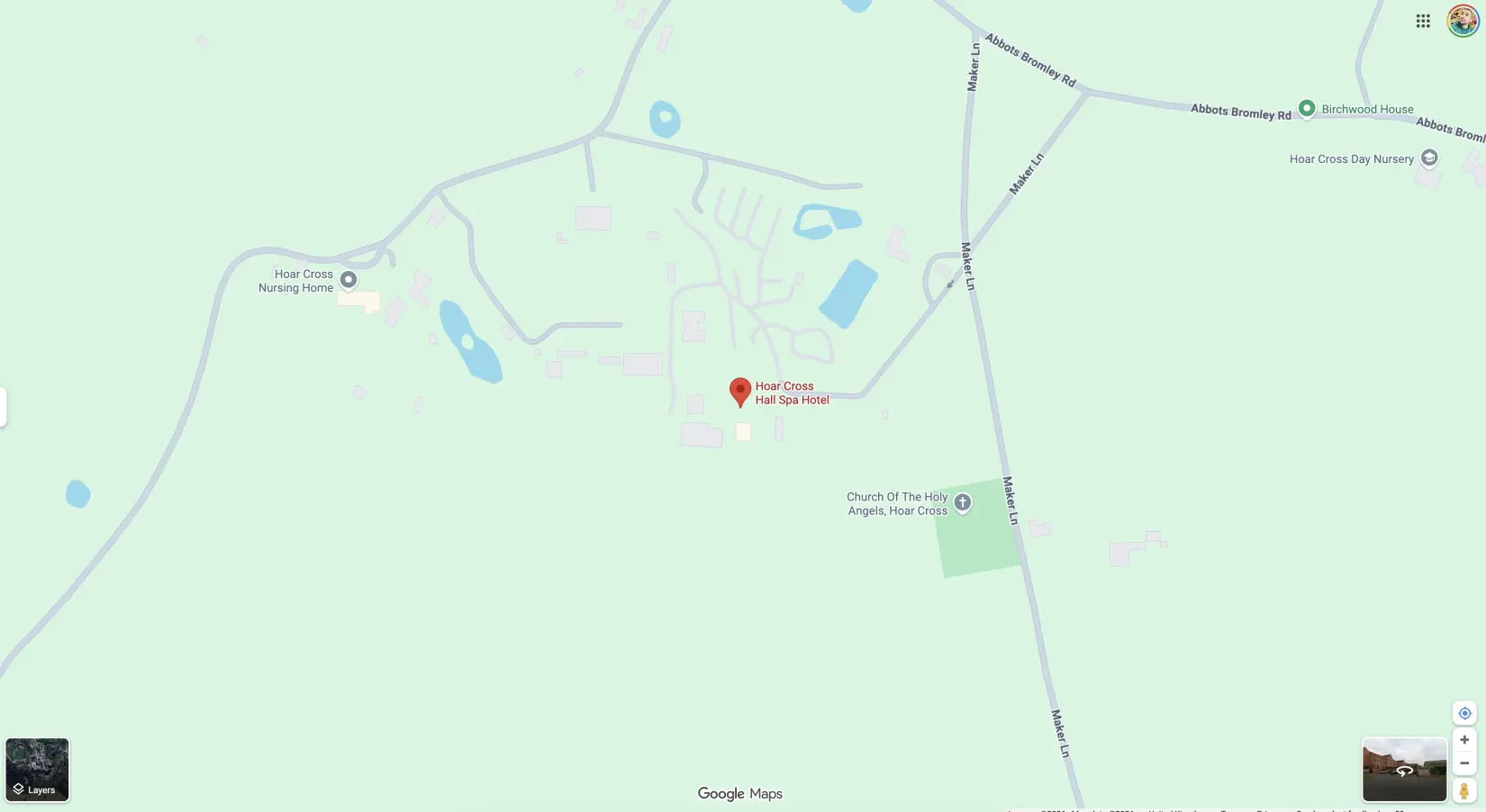 Hoar Cross Hall - Map